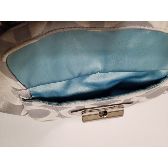 Authentic Coach Women Signature Logo Canvas Satchel Grey Fabric Silver Hardware - Picture 12 of 13